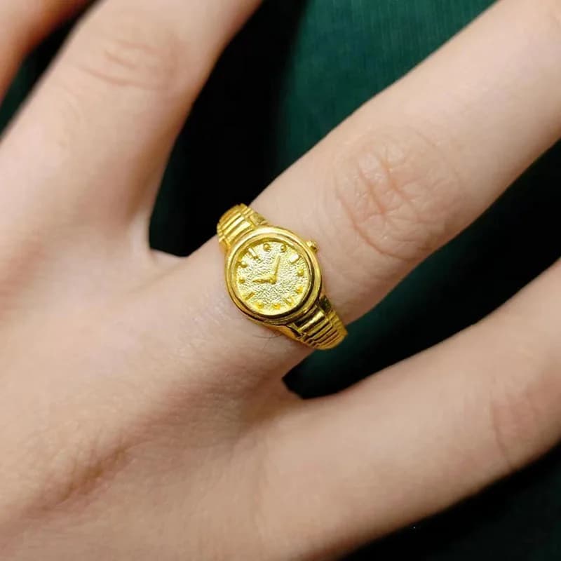 1PC Fashion Opening Rings Rings Ring For Women's Vintage Punch Quartz Watch For Women's Gothic Watches Jewelry Gift Rings Wholesale