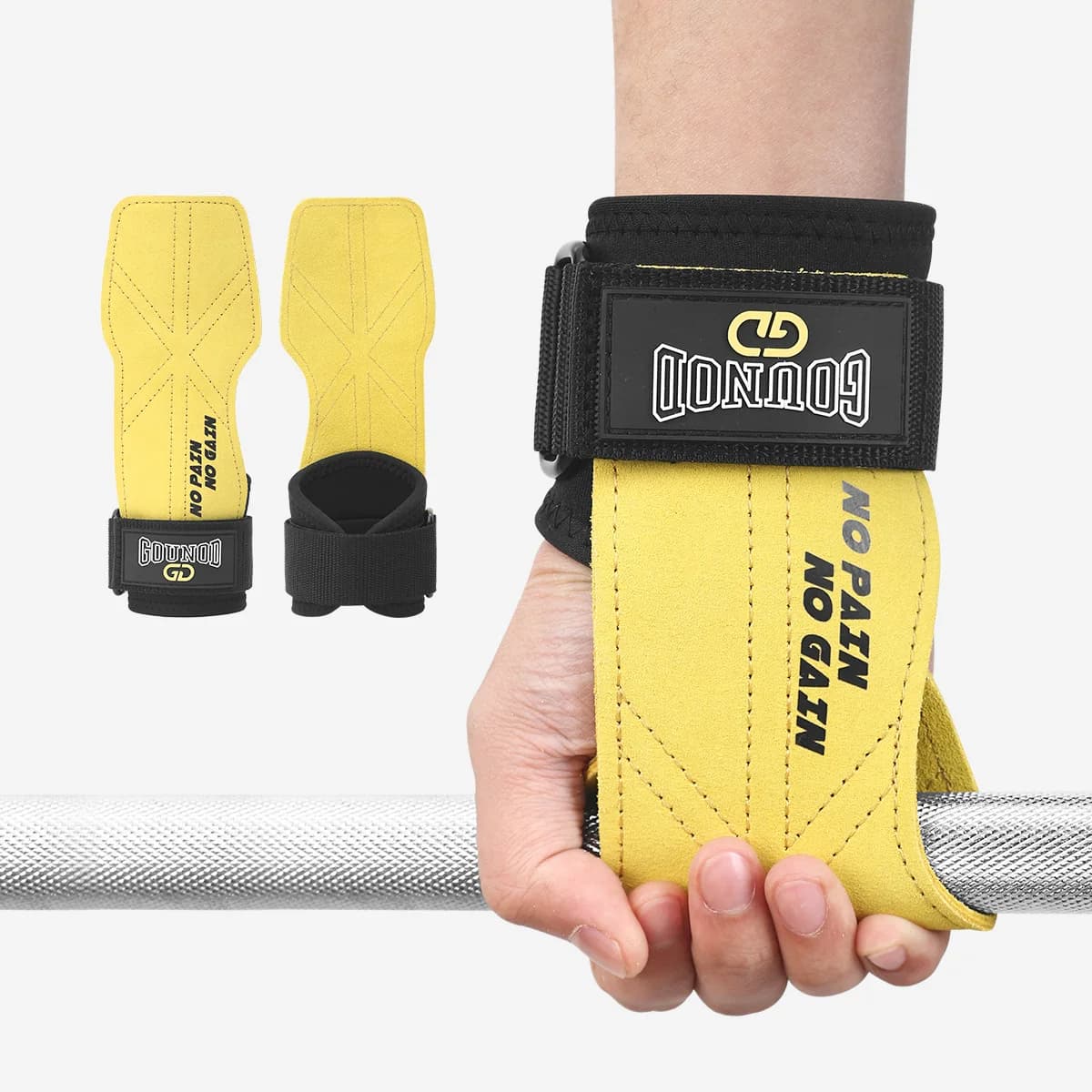 1 pair of fitness gloves for bovine skin protection for weight lifting, horizontal bar, gym wrist protection, crossfit support belt