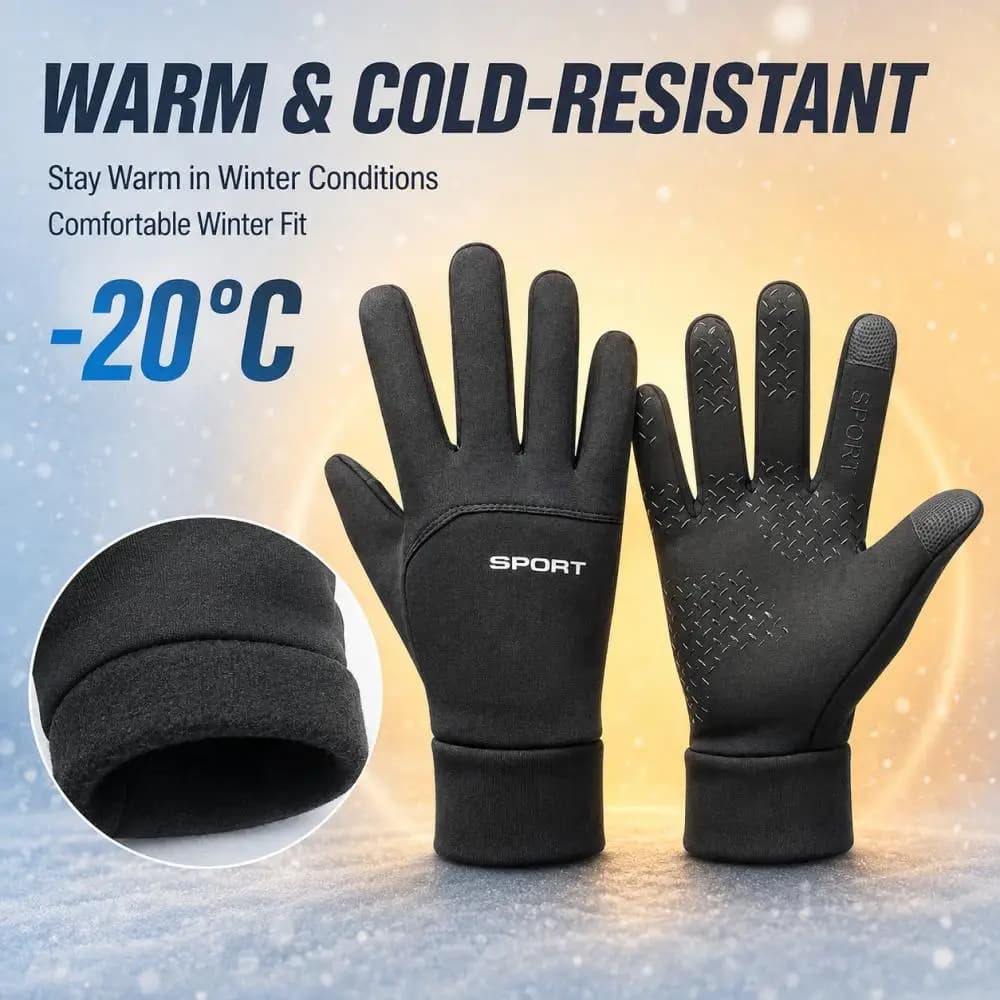 Winter Warm Gloves, Fashion Printed Fleece Lined Gloves, Touch Screen Anti Slip Gloves Essential For Winter Outdoor Cycling