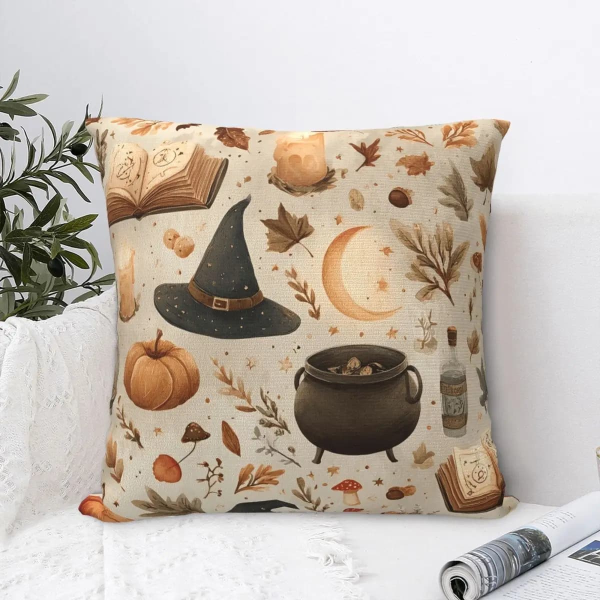 Federa per cuscino con motivo zucca di Halloween Fodera per cuscino con grafica in poliestere Federe divertenti per la decorazione della casa dell'auto del divano