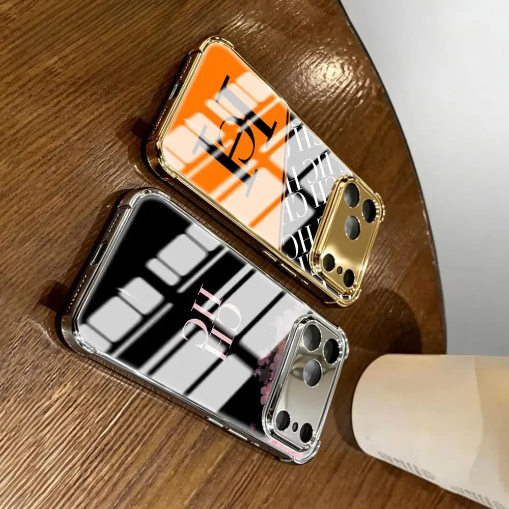CarolinasD Phone Case For iPhone 17 16 15 14 13 12 11 Plus Pro Max Gold silver four-corner shockproof glass