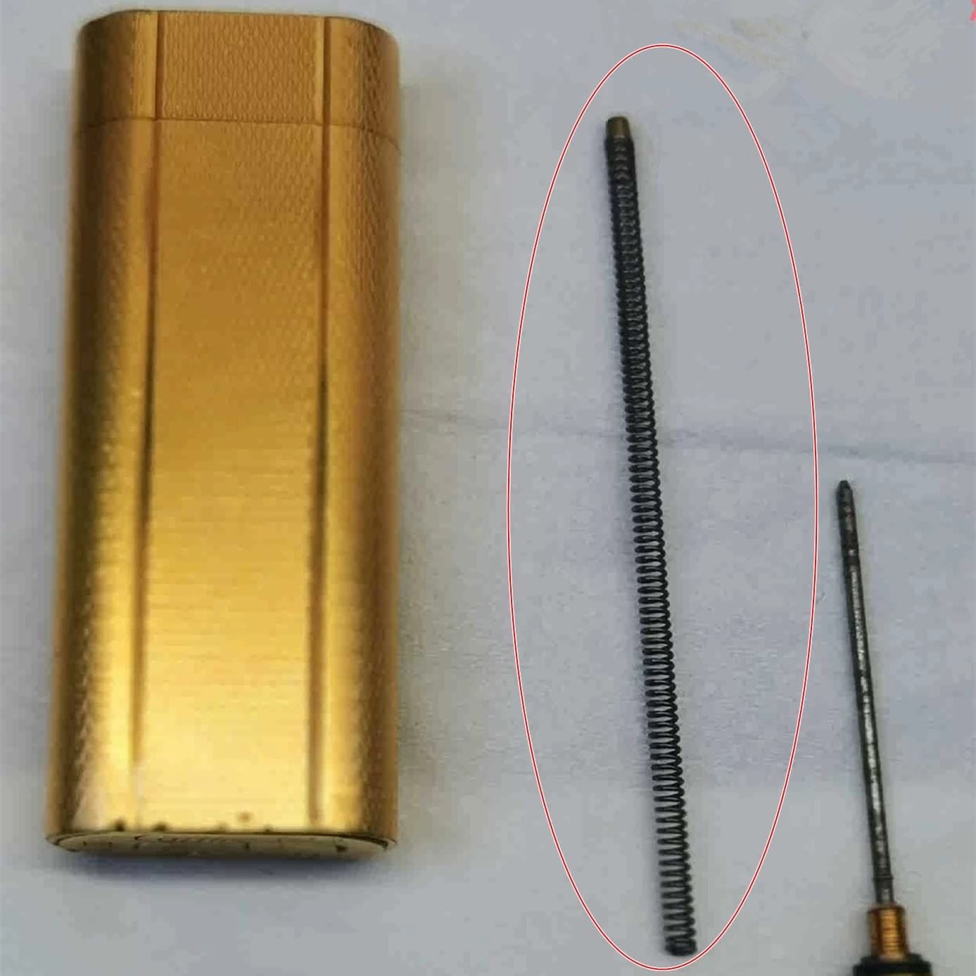 Parti di Ricambio: Tubo a Molla in Acciaio per Accendino a Gas Cartier, Fondo Serbatoio Interno, Molle e Accessori per Riparazione