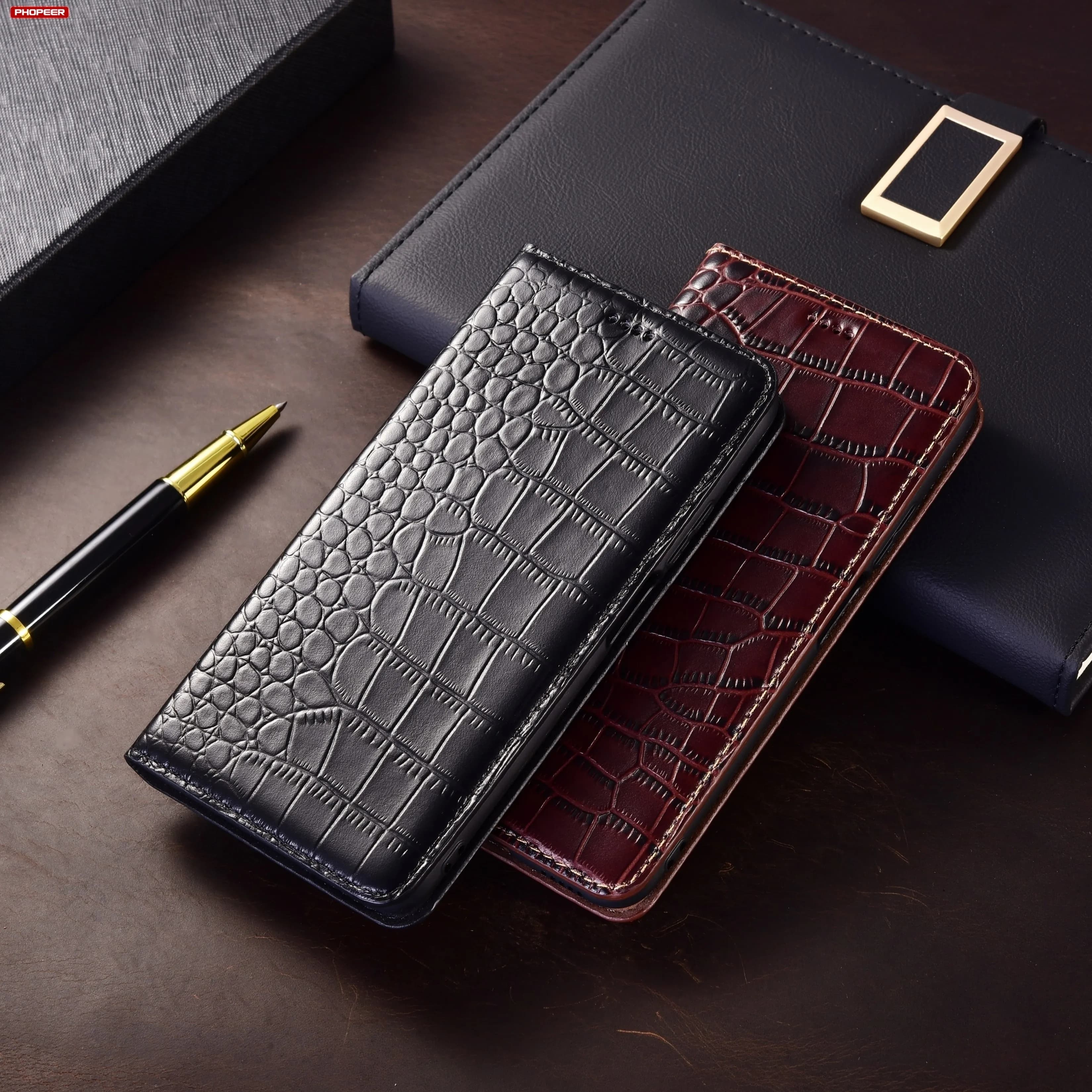 Custodia in Vera Pelle per Xiaomi Poco X6 X7 X8 Pro 5G, Cover a Portafoglio con Chiusura Magnetica per Xiaomi Poco X5 X4 X3 X2 Pro 5G GT NFC