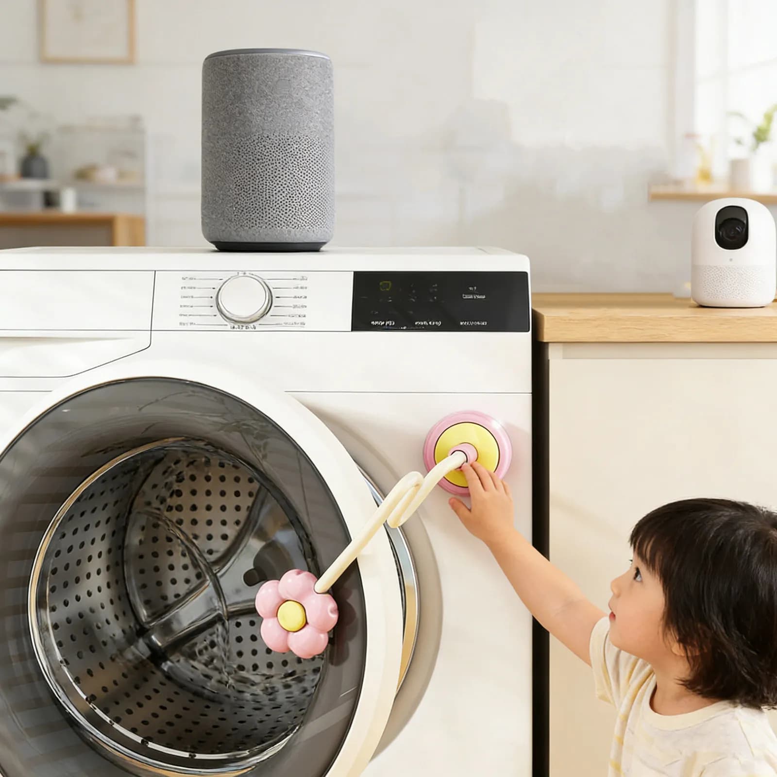 Flower Shaped Washer Door Prop Flexible Front Load Washing Machine Door Stopper Prevent Odor Ventilation Laundry Room
