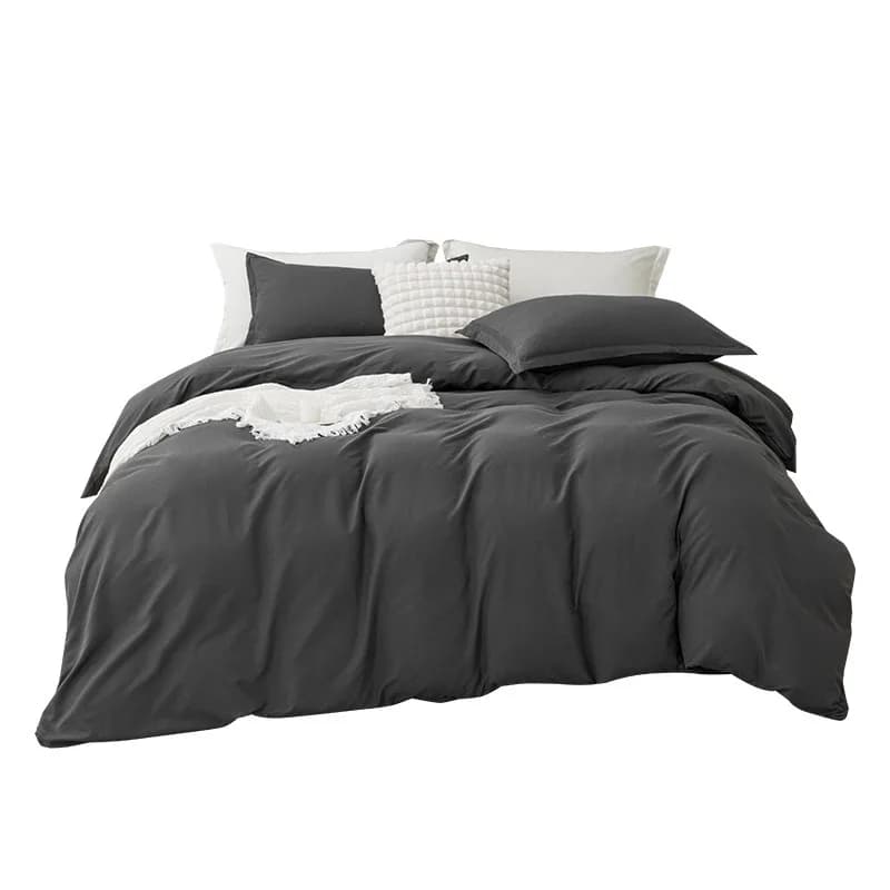 Duvet Cover Queen Size Soft Bedding Set for Adults, Zipper Closure, 4 Pieces, Includes 1 Duvet Cover Pillowcases*2, 1 Flat Sheet