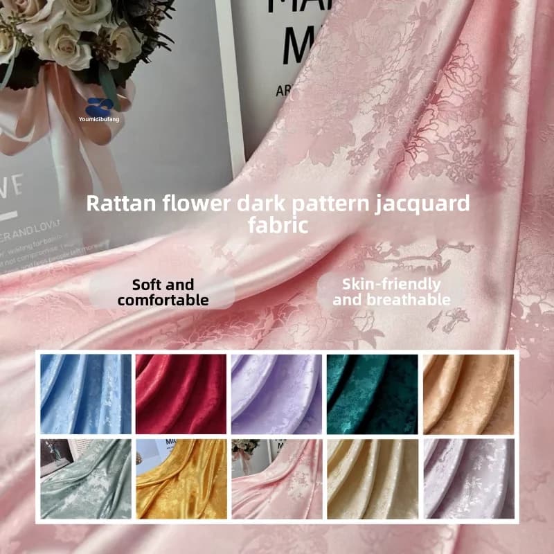 Tessuto Jacquard in Seta con Motivo a Fiori per Camicie, Abiti, Abbigliamento Casual e Giacche Imbottite in Cotone
