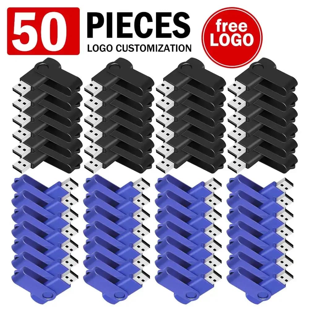 50 Pezzi/Lotto Chiavetta USB 2.0 da 128MB a 64GB, Pen Drive da 16GB, Pendrive da 32GB, Chiavetta USB da 1GB, 2GB, 4GB, Memoria Flash Disk Personalizzabile Gratuitamente