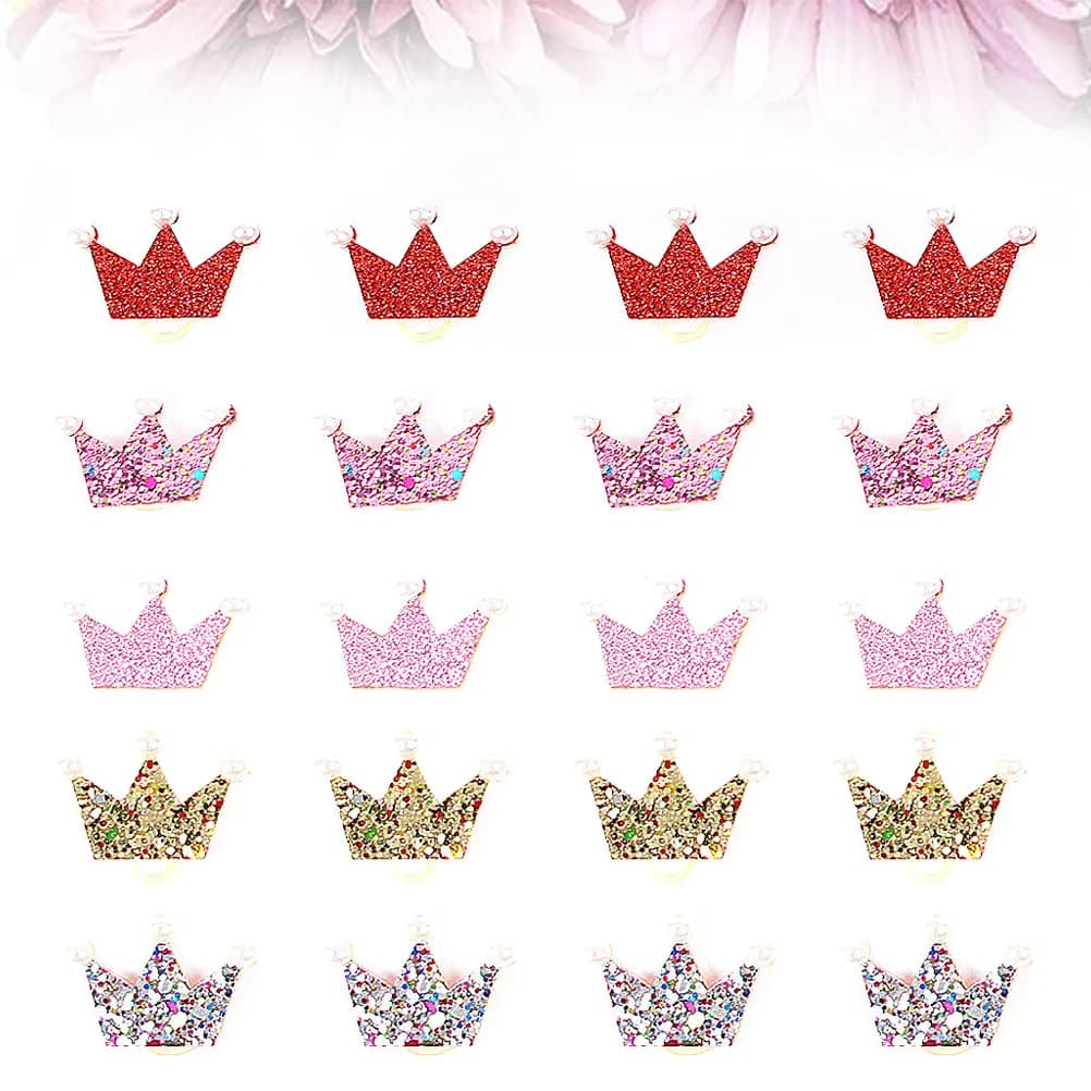 20Pcs Pet Crown Hair Bands Elastic Topknots for Dogs Cats Mixed Colors Stylish Grooming Accessories Pets Hair Bands