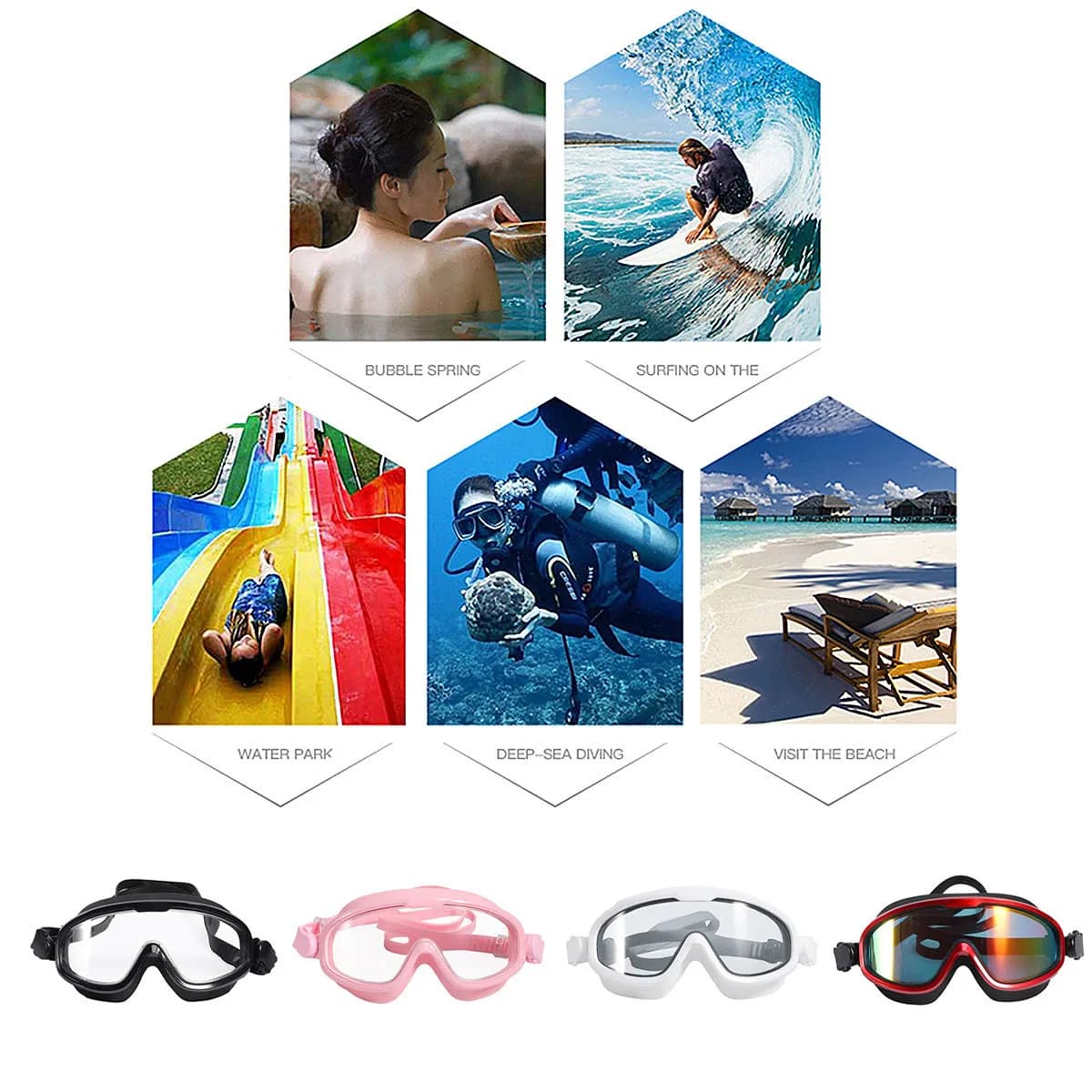 Occhialini da Nuoto Antiappannamento Impermeabili Protezione Occhi per Piscina e Nuoto in Acque Libere Subacquea con Guarnizione Ergonomica in Silicone Spesso a Chiusura a Scatto
