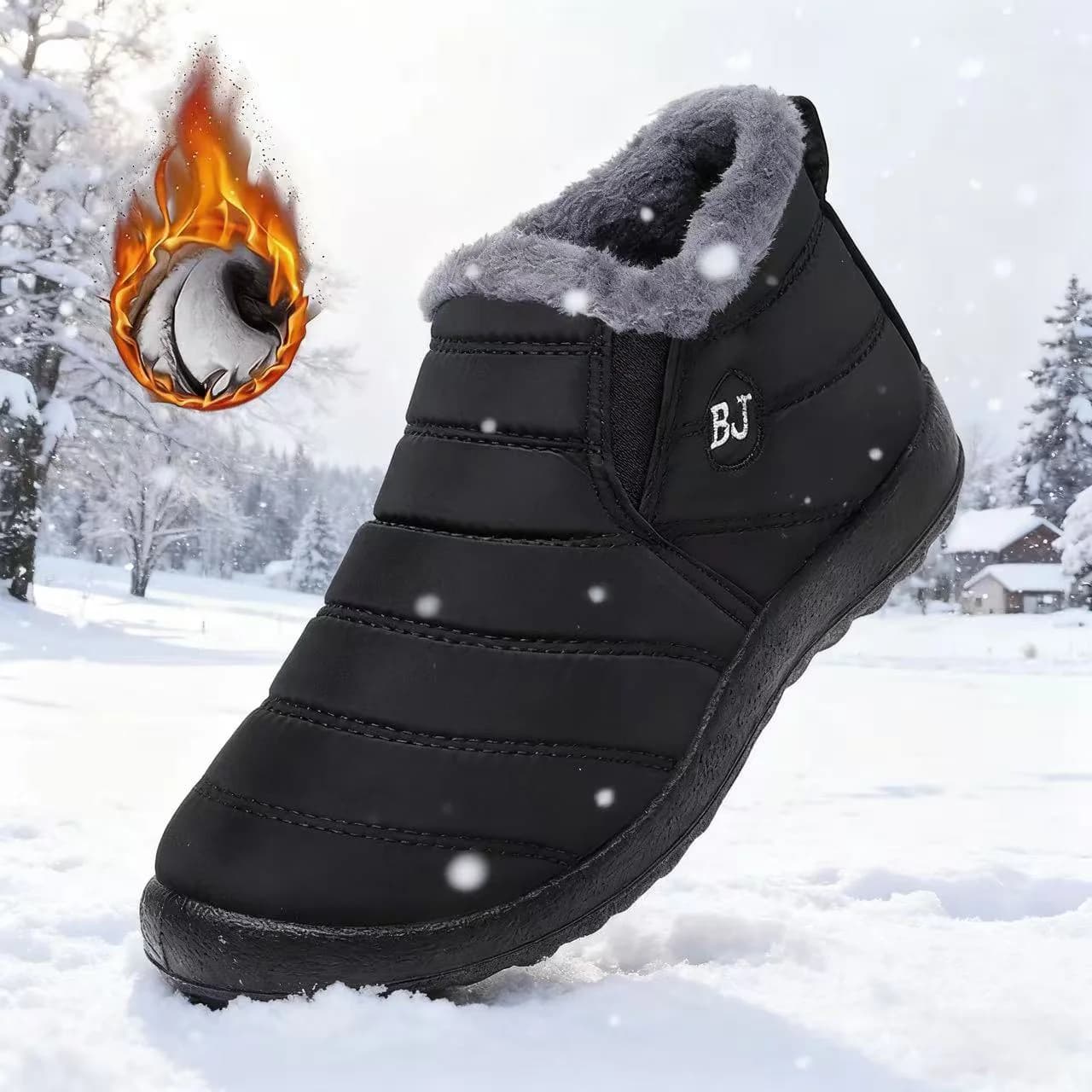 Caldi stivali da neve per donna uomo antiscivolo suola spessa isolamento artico punta tonda scarpe da esterno suola in PU