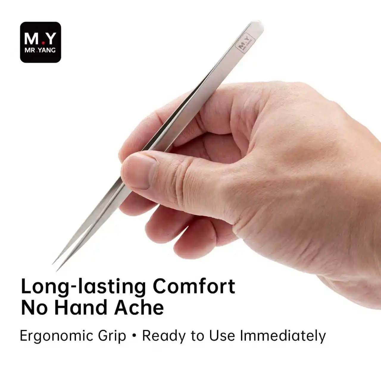 MR.YANG Seamless Pointed-Tip Tweezers for Smartphone and Tablet Repair Screws Solder Joints Chips Precision Gripping Tools