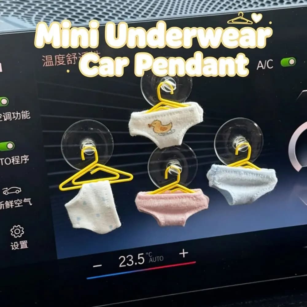 3/4Pcs Mini Underwear Car Pendant Wear Resistant Colorfast Car Hanging Ornament Soft Touch Rearview Mirror Pendant