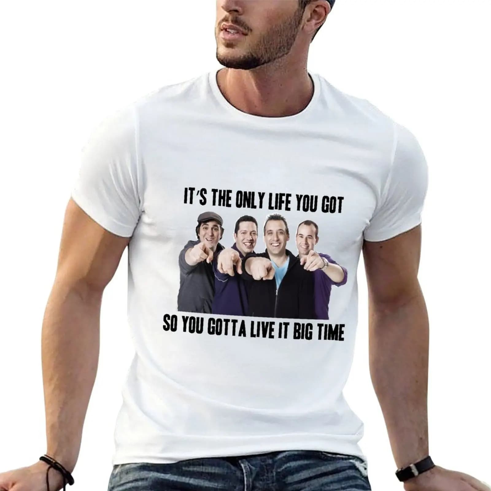 T-shirt Big Time Rush x Impractical Jokers, t-shirt da uomo, t-shirt da uomo di design, t-shirt in cotone