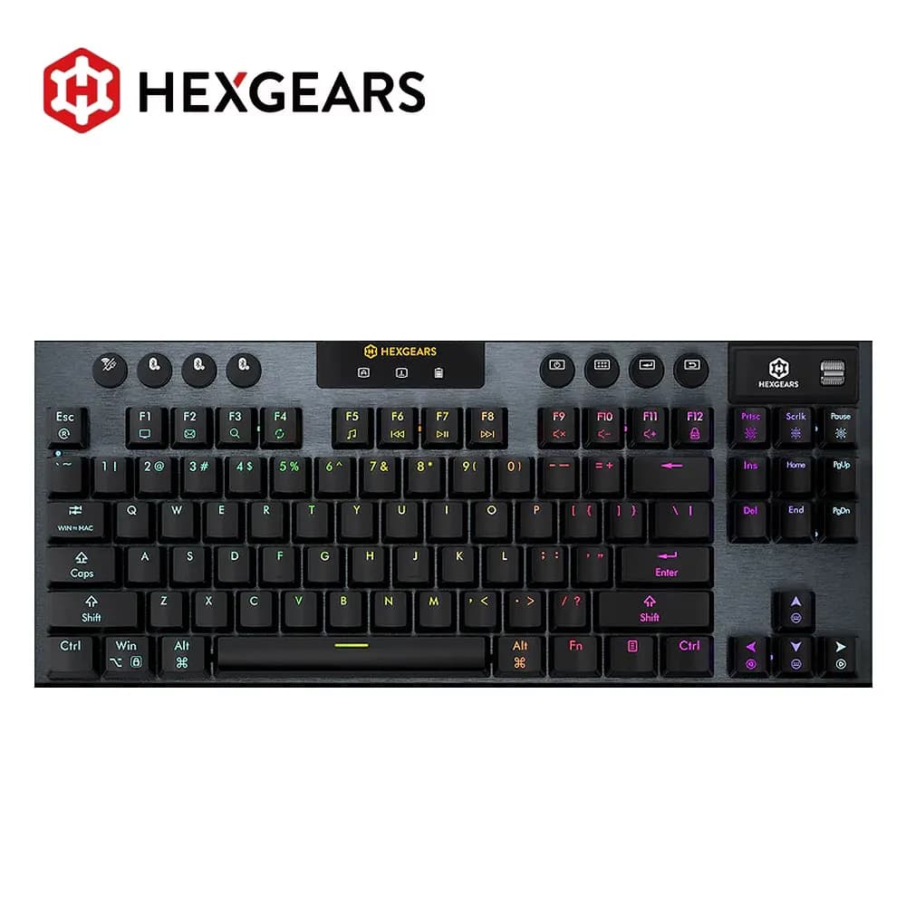 HEXGEARS A3 Tastiera meccanica 87 tasti RGB Hot Swap Bluetooth/2.4G/Tipo C Connessione cablata Kailh Switch Tastiera da gioco wireless
