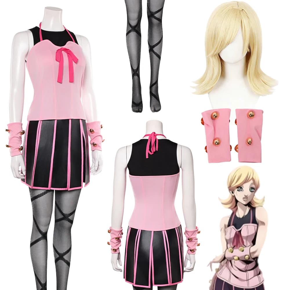Fantasia 2026 Anime Bizarre Adventure SBR Lucy Steel Parrucche Cosplay Abbigliamento Donna Disfraz Costume Femminile Halloween Carnevale