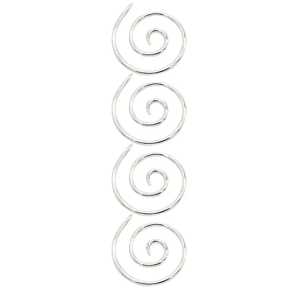 Set di 4 Ferri da Maglia a Spirale in Lega d'Argento per Maglioni, Sciarpe, Cappelli, Guanti, Strumenti per Lavoro a Maglia Fai-da-Te, Accessori per Uncinetto