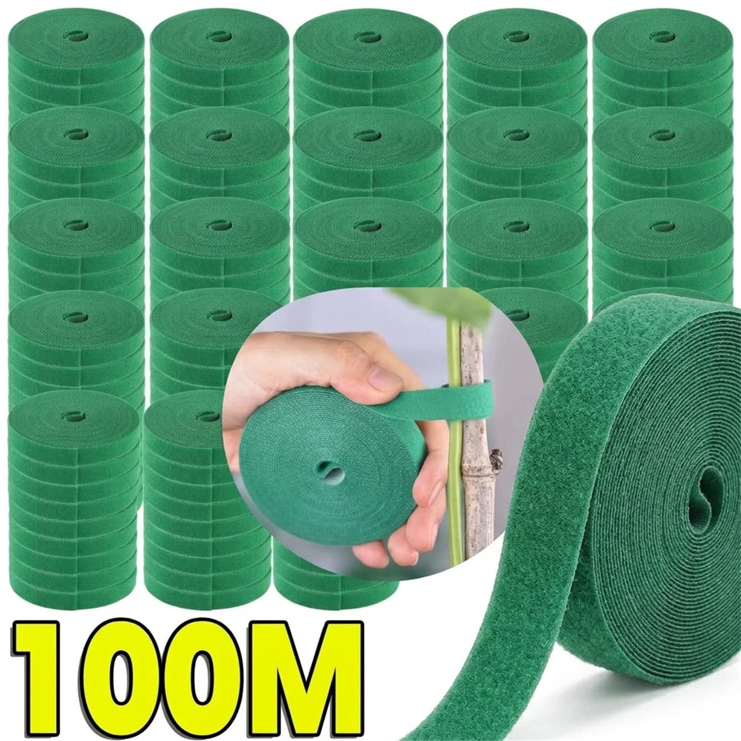 1-50Roll Self Adhesive Plant Nylon Cable Tie Garden Twine Plant Bandage Ties Loop Fastener Tape Garden Vine Fixed Clip Strips