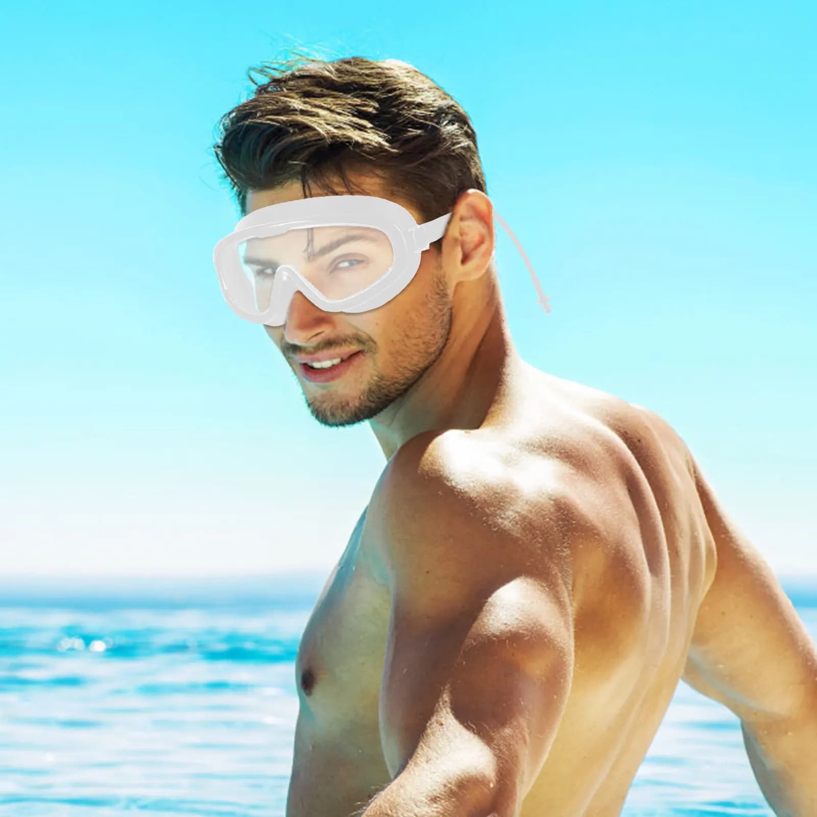 Waterproof Swimwear for Adults, Anti-fog, Large Frame, High Definition Lens, 4D Design Fitter, Anti-Virgin