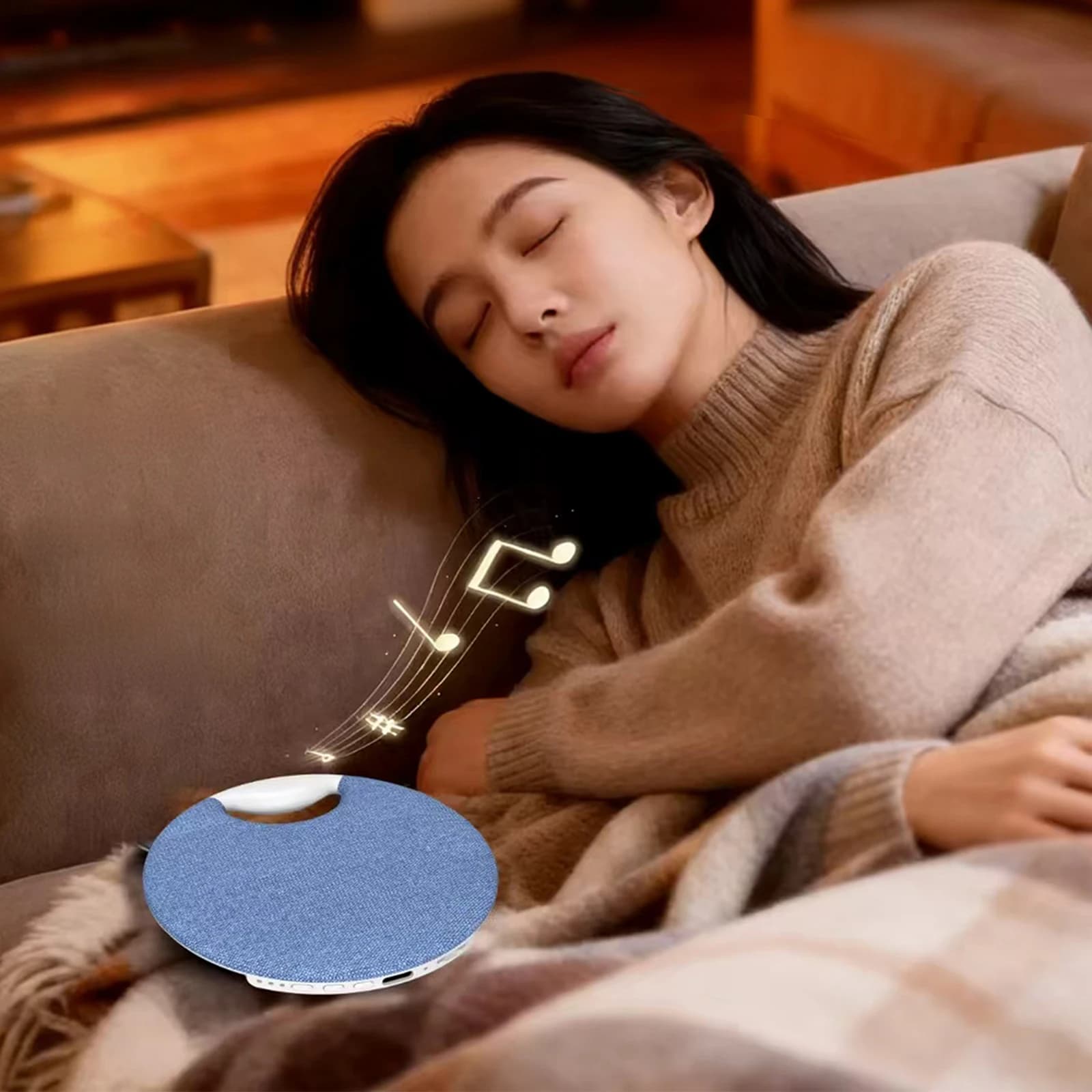 Altoparlante Portatile Compatibile Bluetooth, Dispositivo Audio Wireless, Altoparlante per Letto con Rumore Bianco per Chi Dorme sul Fianco e Chi Dorme Leggermente Appoggiato sul Letto, per Ascolto a Lato del Letto