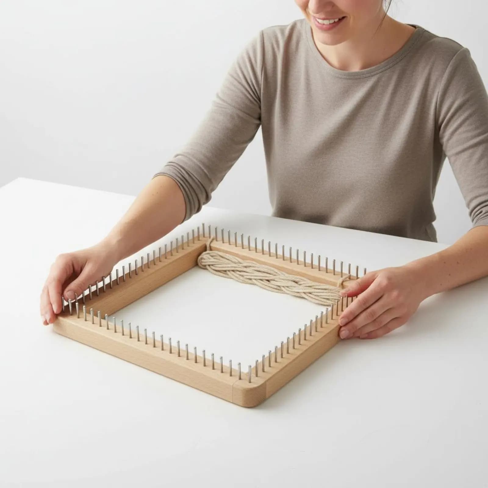 Square Weaving Loom Versatile Knitting Loom Frame Yarn Weaving Board Sturdy Construction Craft Supply Portable for Beginners
