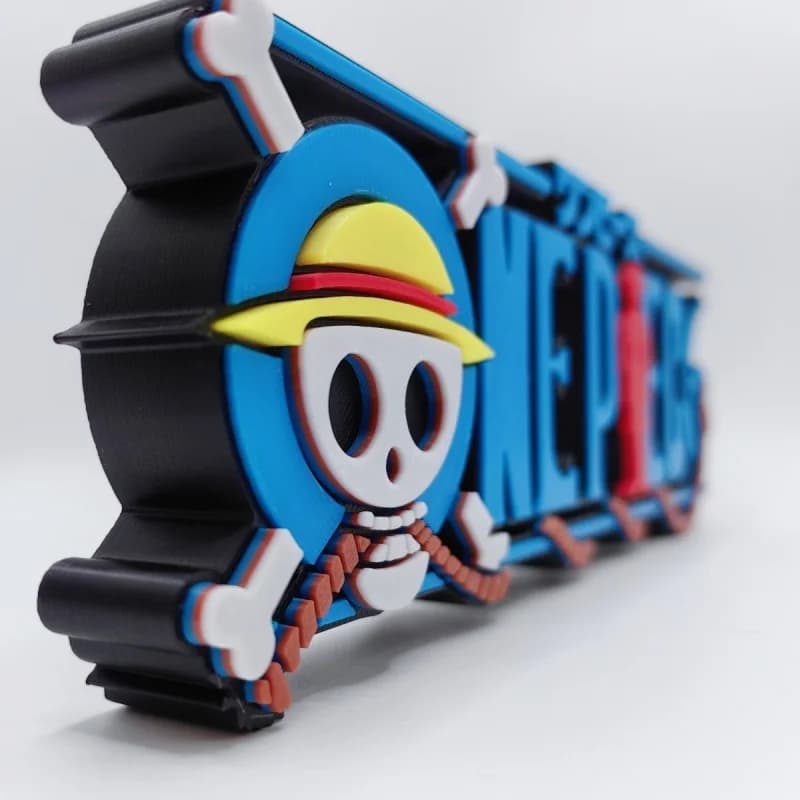 Espositore con logo One Piece, action figure, insegna 3D, cartello per modellini, ornamento per esposizioni