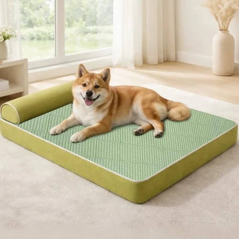 Summer Cooling Dog Mat, Breathable Pet Bed for Small Dogs & Cats, Removable Washable Cool Sleeping Pad for Indoor Home