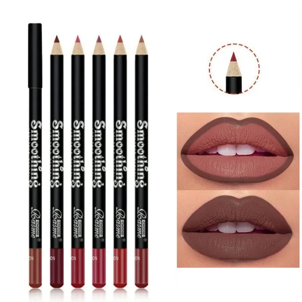12pcs Lip Liner Pen Durable Lip Makeup 12 Colors Professional Lip Liner Pencil Matte Lip Non-stick Cup Nude Lipstick Pencil Set