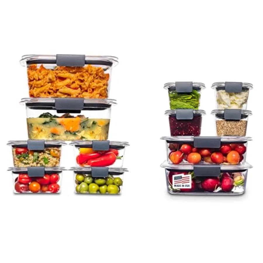 Set di Contenitori Ermetici per Alimenti Brilliance Senza BPA, Ideali per Preparazione Pasti, Pranzo e Avanzi