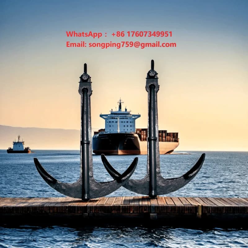 High Holding Power JINCHENG Brand AC14 Model U.S. Stockless Admiralty Marine Mooring Anchor Cast Steel Boat Replacement
