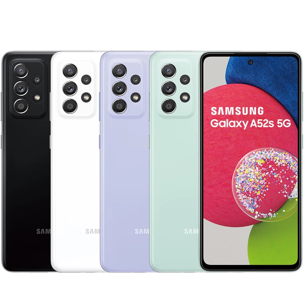 Smartphone Android Samsung Galaxy A52S 5G ricondizionato, schermo da 6,5 pollici, fotocamera quadrupla da 64MP, NFC, batteria da 4500mAh, ricarica rapida da 25W, versione USA.
