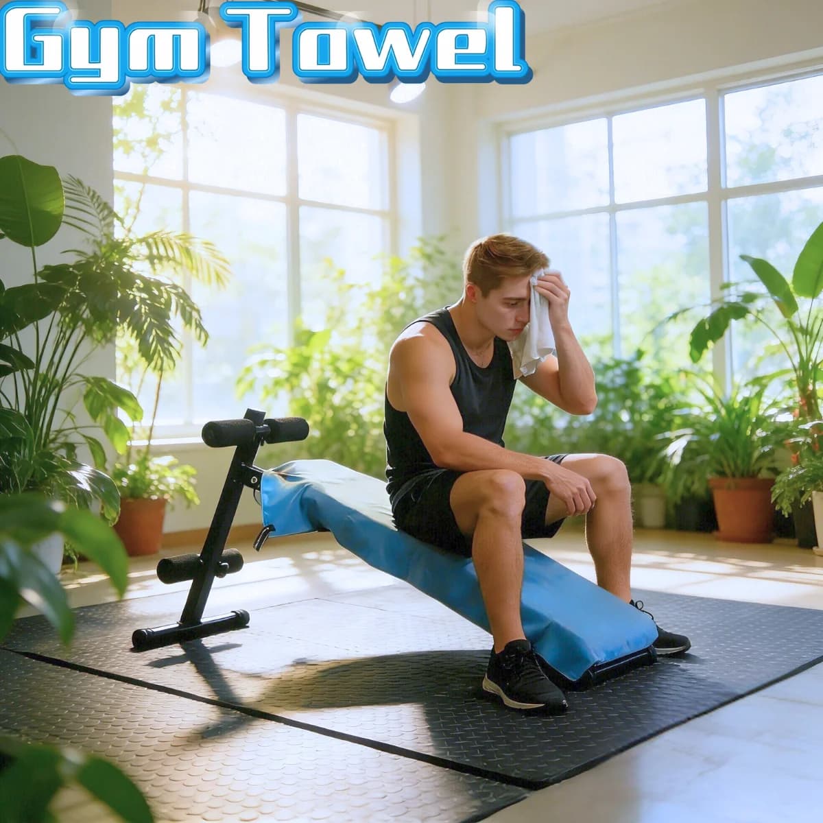 Copripanca da Palestra con Tasca, Tappetino Antisudore per Telefono/Chiavi, Attrezzatura per Allenamento con Manubri, Seduta per Fitness