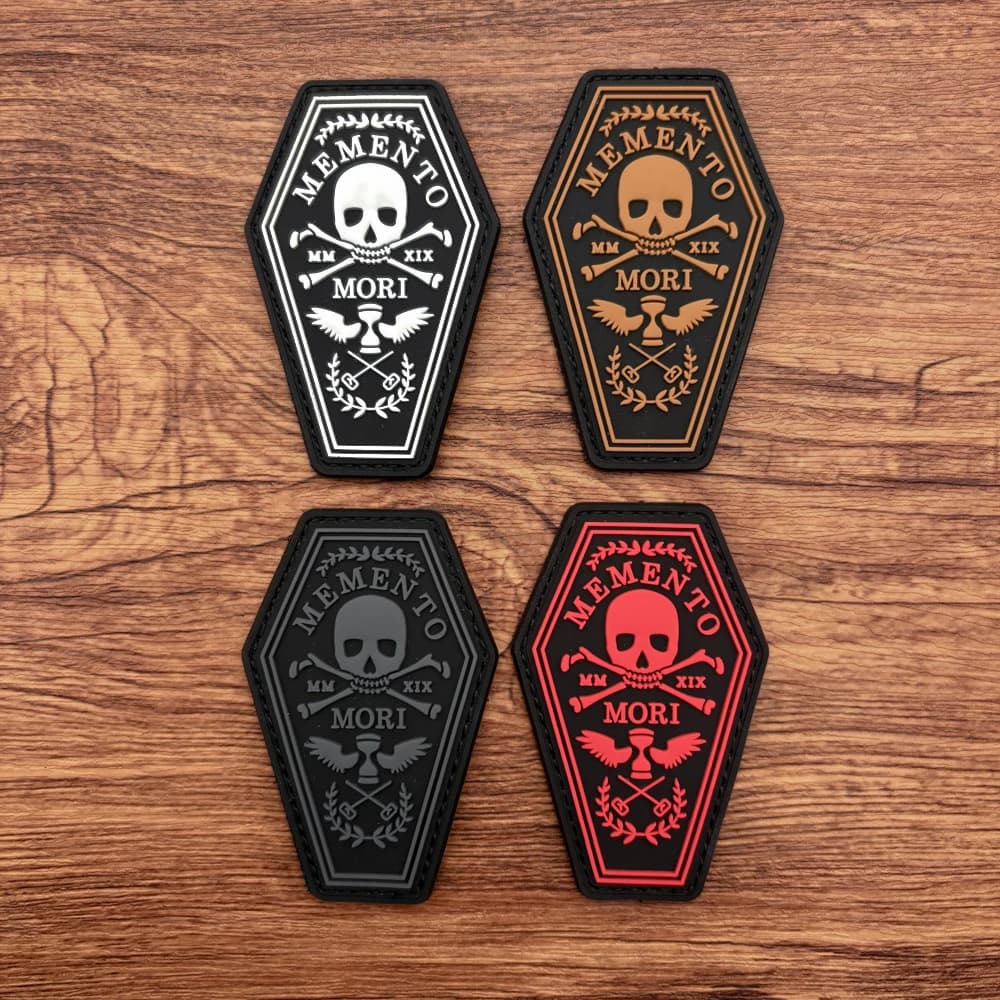 Patch in PVC con motivo teschio, effetto fosforescente, per bracciali, zaini, gilet tattici e decorazioni di abbigliamento, patch ricamato in morbida gomma