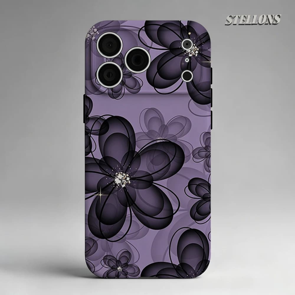 Custodia per telefono floreale astratta viola per custodia magnetica per iPhone 17 16 15 14 13 Pro Max Plus, custodia robusta a strato singolo/doppio