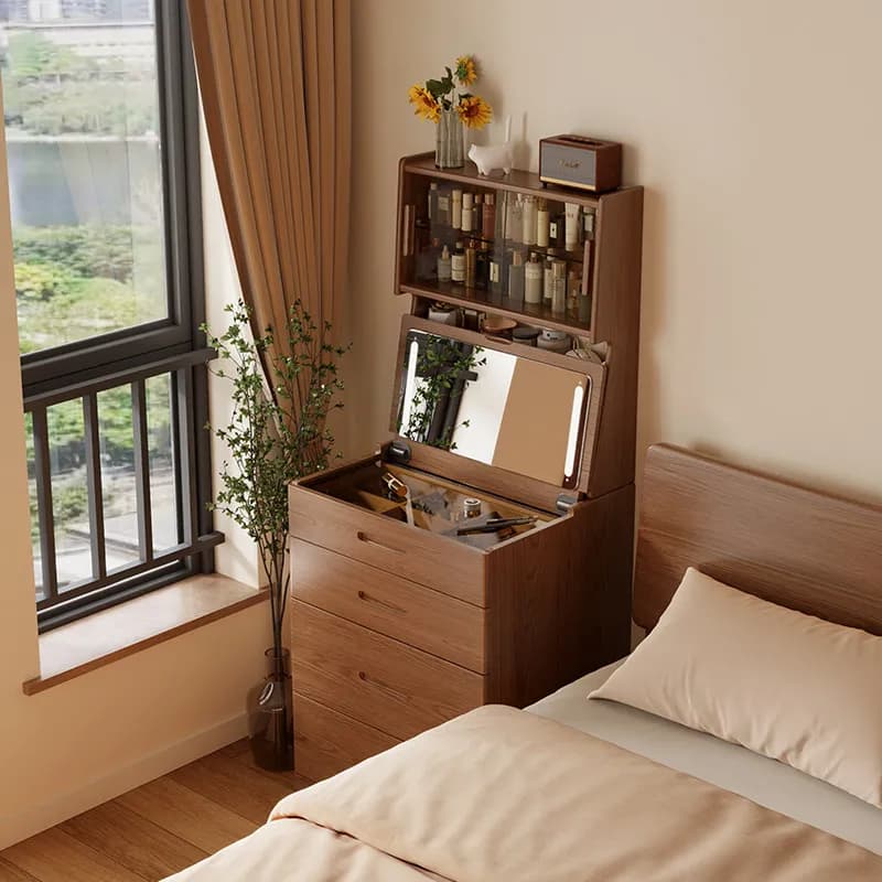 Toeletta Portatile con Cassetti, Specchio e Organizer Moderno, Scrivania Trucco per Camera da Letto, Mobili per la Casa