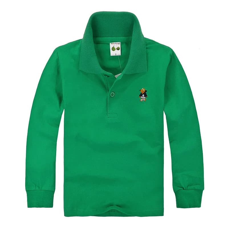 Camicia POLO in tinta unita per bambini Ragazzo bello Moda Sport Felpe a maniche lunghe Ragazza Casual Top in cotone Abbigliamento per bambini 3-14 anni