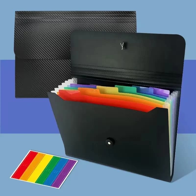 Cartella Portadocumenti Espandibile con 13 Tasche | Organizzatore di Documenti a Fisarmonica Formato A4 per Aula, Casa, Ufficio e Viaggi