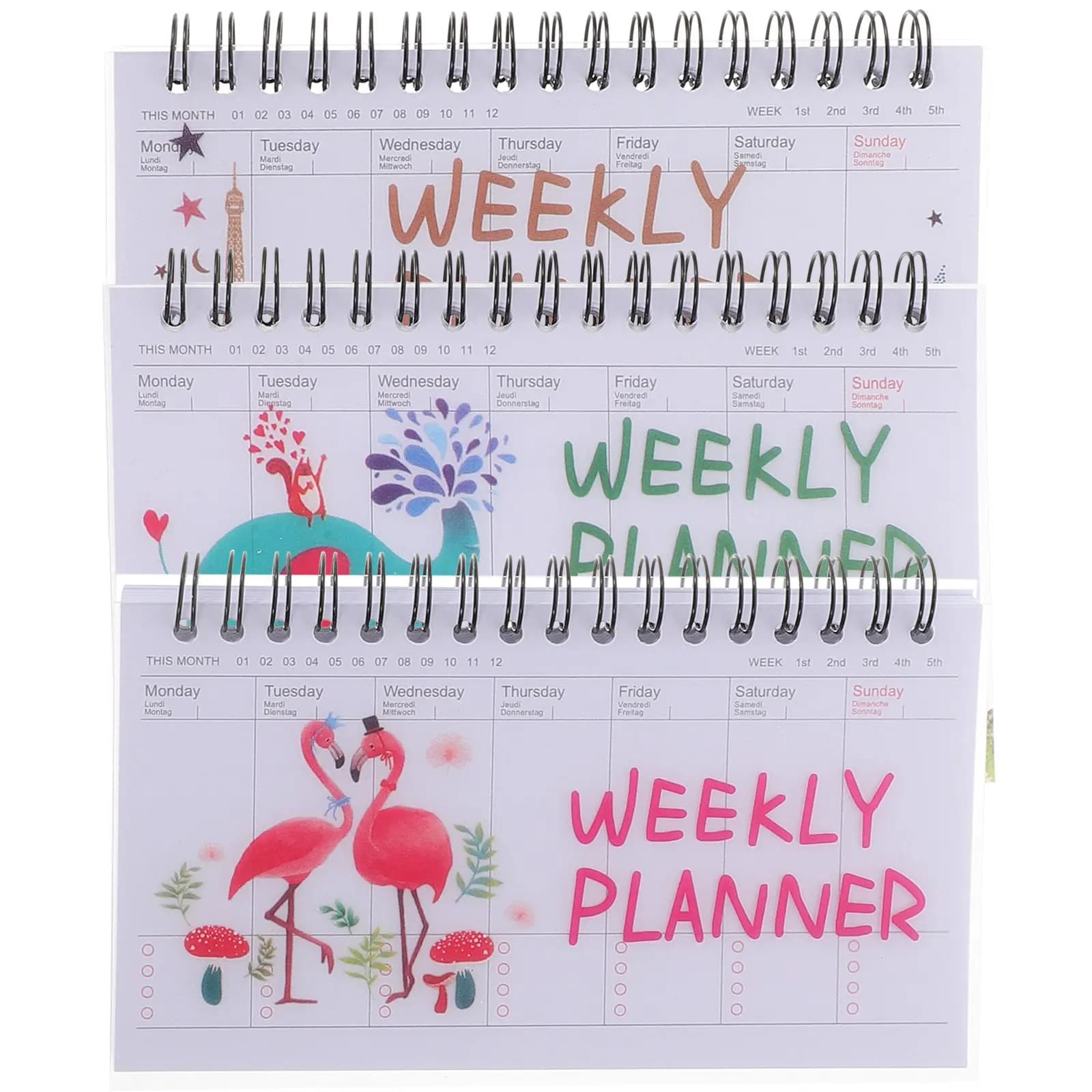 Agenda settimanale da 3 pezzi, organizer accademico, quaderno multifunzione per studenti, blocco note per uso quotidiano