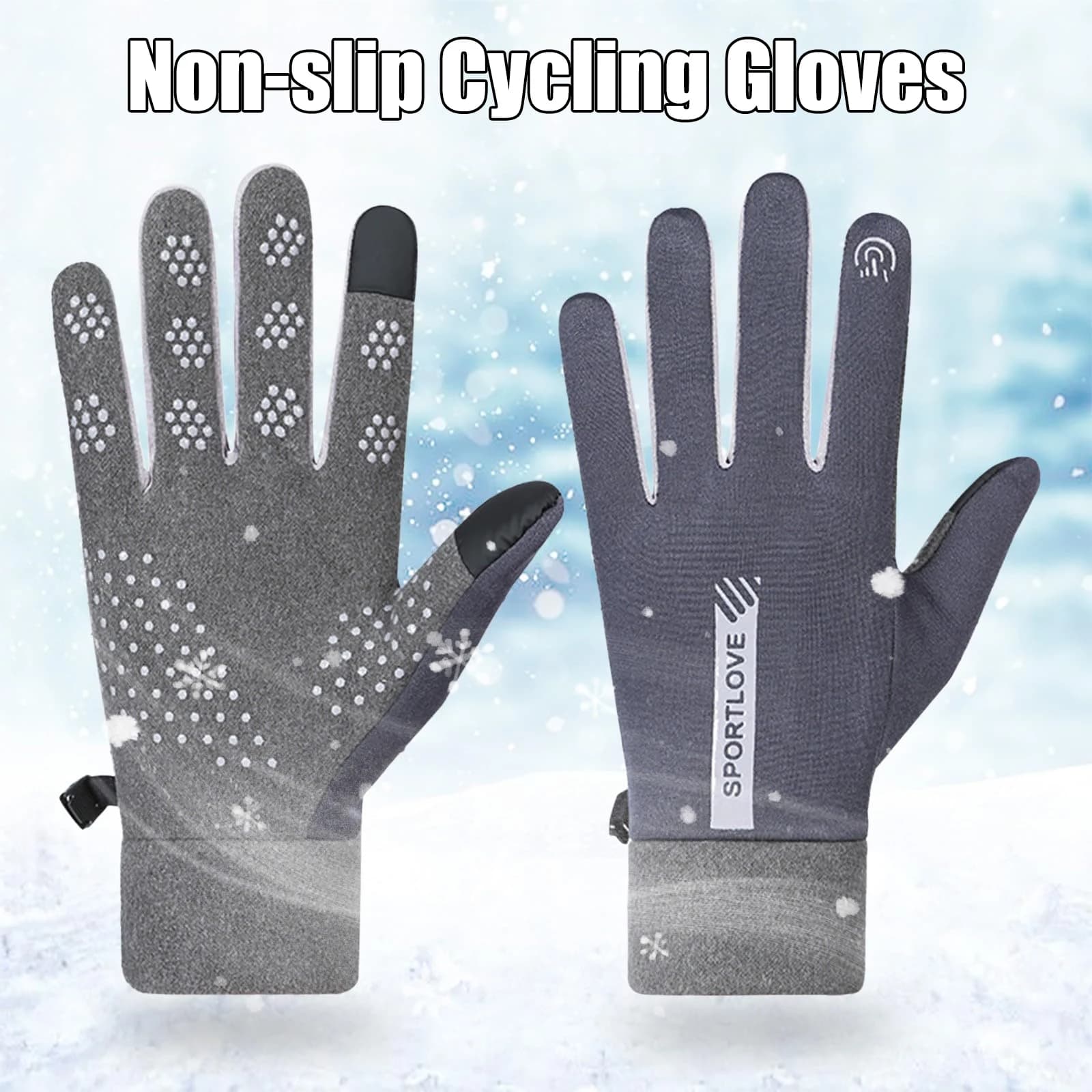 Guanti da ciclismo antiscivolo di alta gamma, design compatibile con il touch screen, leggeri e caldi, adatti per il ciclismo all'aperto