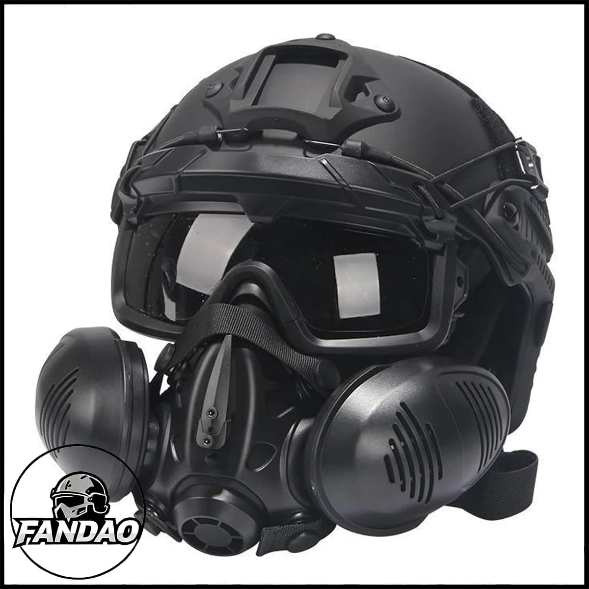 Maschera Tattica Doppia Respiratore Semimaschera Veloce per Casco Tattico, Maschera Antigas Mezza Faccia per Airsoft, CS, Cosplay, Attrezzatura Militare e Caccia