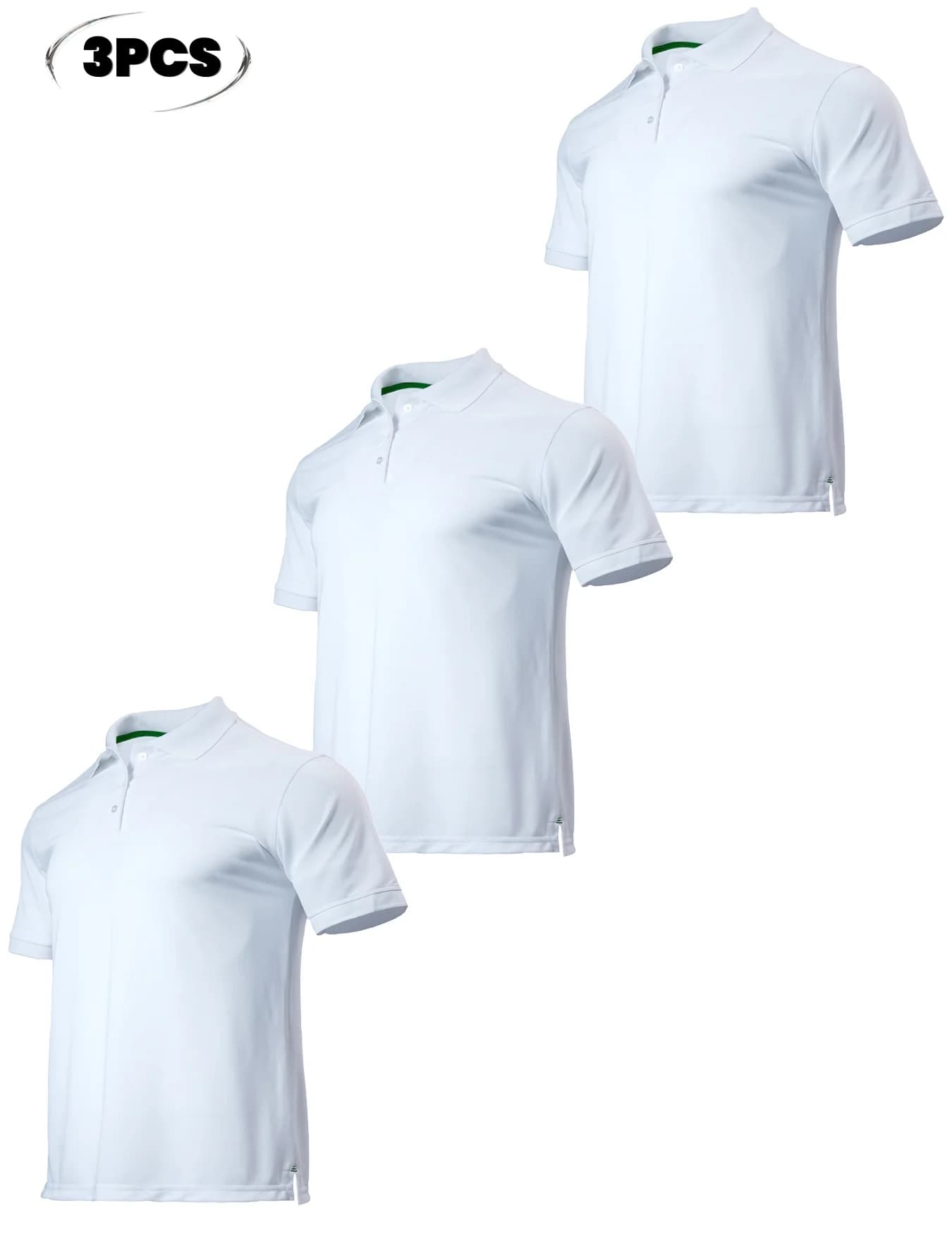 Men's golf shirt in 3 pieces quick drying mosquito test, breathable knitted fabric, summer light top in solid color