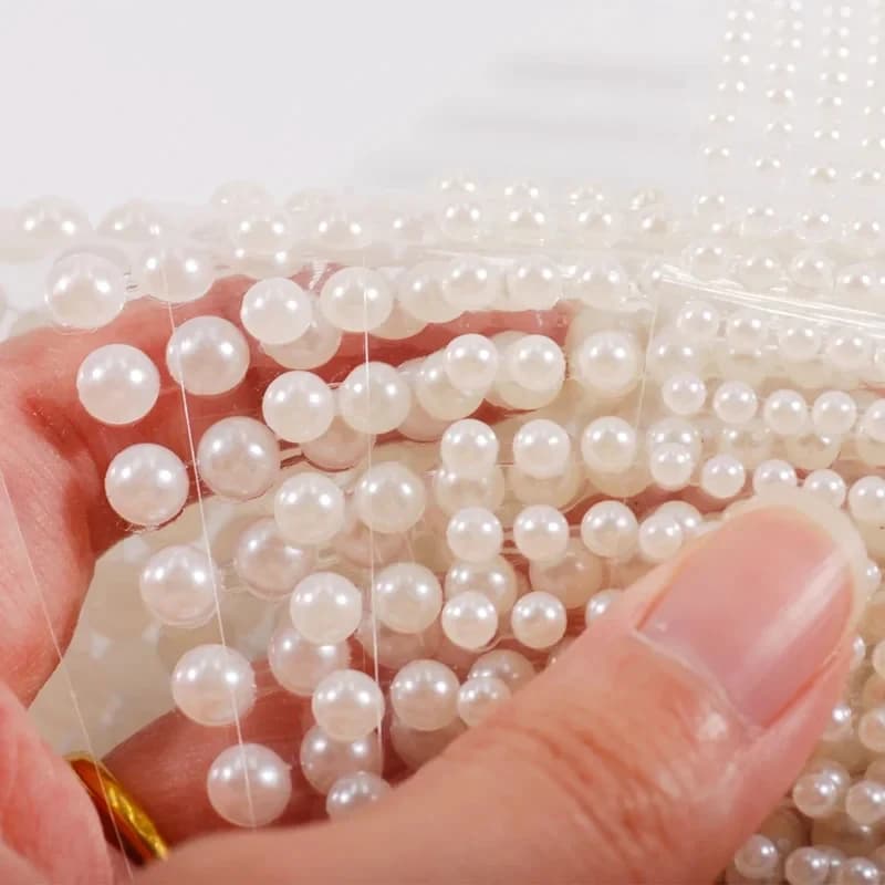 1/2set 3/4/5/6mm Self Adhesive Imitation Pearls Stickers Kit 2800pcs ABS Flatback Half Pearls Resin Scrapbook Beads