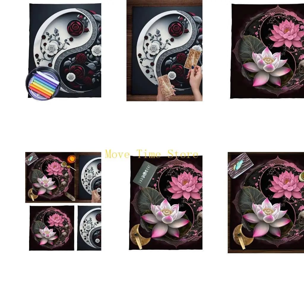 92ME Tovaglia Tarocchi Divinazioni Arazzo Fiore TaiChi Astrologia Tovaglia