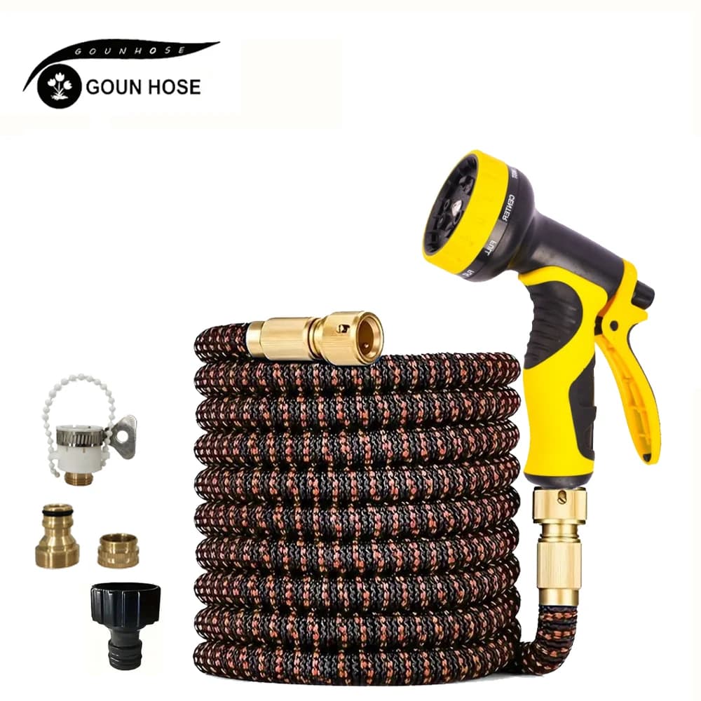 Extendable Garden Hose High Pressure Car Wash with 10 Spraying Functions Water Gun for Home Garden Watering Multiple Uses