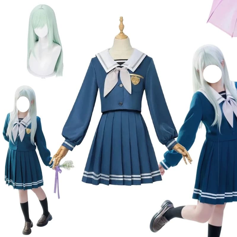 Costume Cosplay Anime Wakaba Mutsumi, Uniforms Schoolgirl, Top JK, Gonna, Wig, Complete Set for Role Games, Outfit for Women