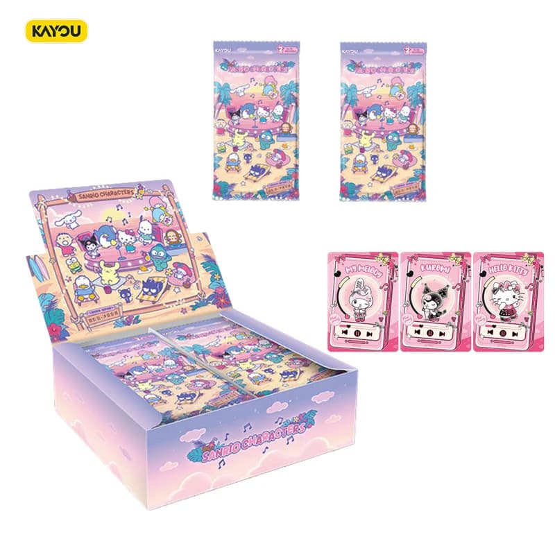 100% Authentic KAYOU Sanrio Characters Trading Card Box Summer Adventure Fantasy Pack Collectible Cards Kuromi Cinnamoroll Anime