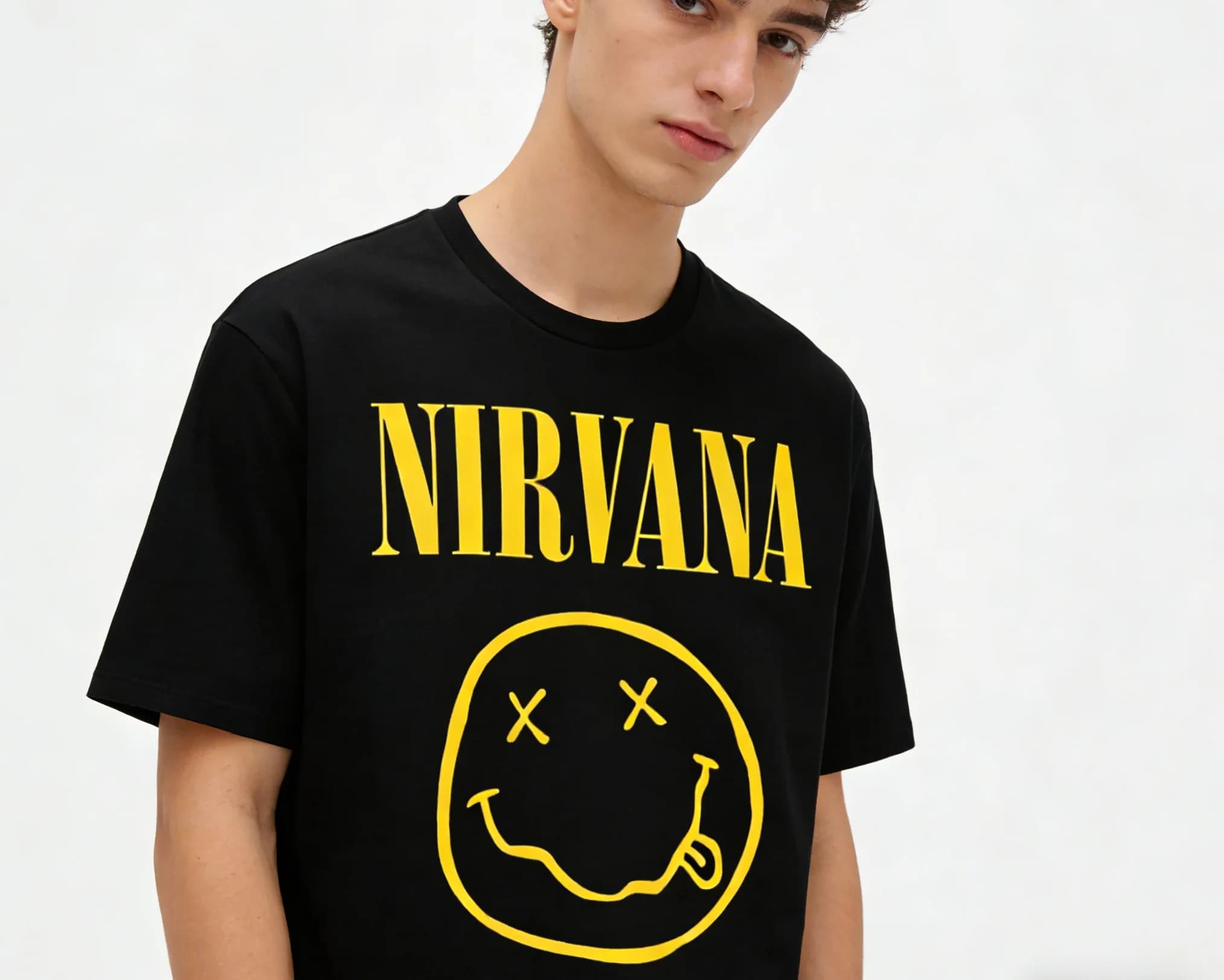 Nuova T-shirt Nirvana Rock Band 100% Cotone per Uomo e Donna, Maglietta Oversize Casual Hip-hop Y2K per Esterni e Street Style