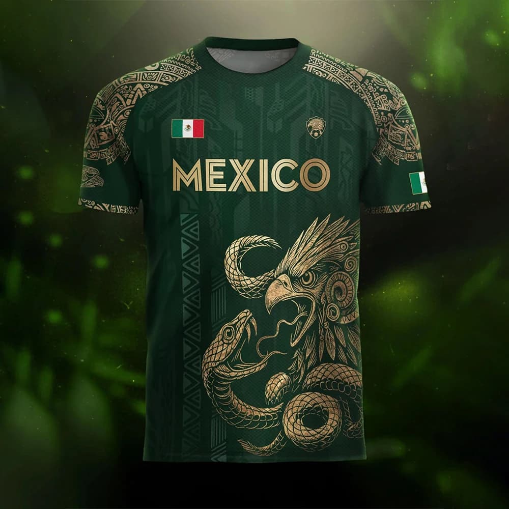 Mexico Football Jersey For Men Women Youth Summer Breathable Casual Soccer Shirt Quick Dry Sports Tee For Match And Training