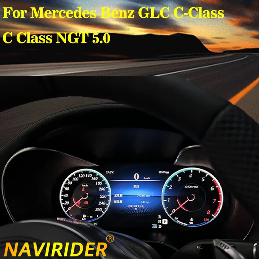 12.3 pollici Per Mercedes Benz GLC Classe C Classe C NGT 5.0 Tachimetro Strumento di Aggiornamento Smart Cluster LCD Cruscotto Schermo