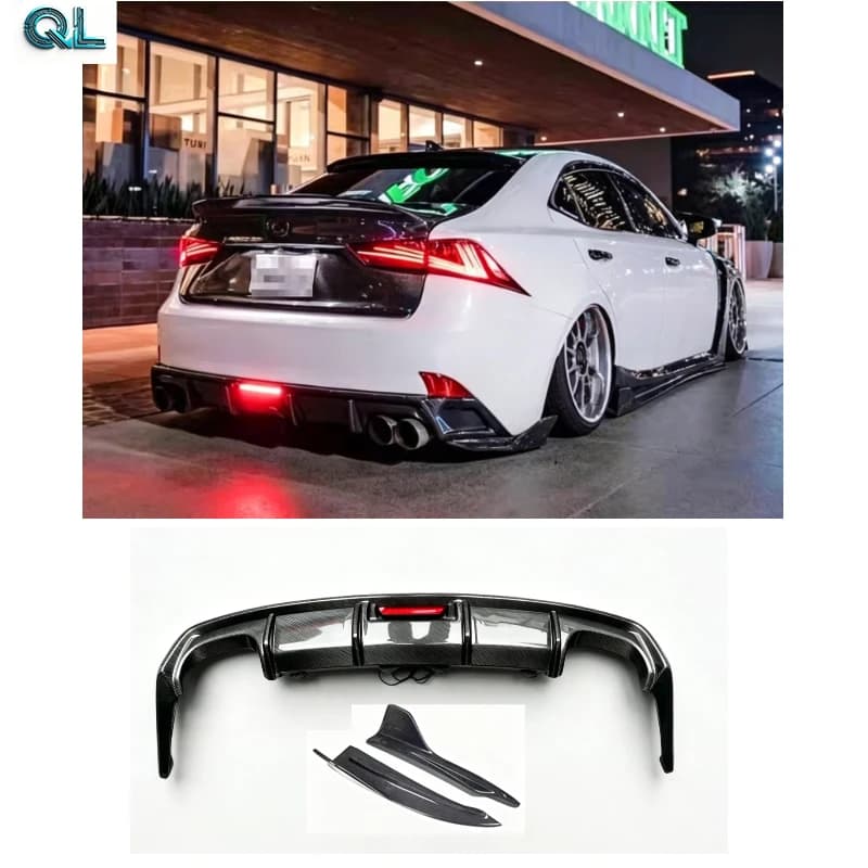 IS250 IS300 Rear Lip Body Kit Carbon Fiber Lightweight Rear Diffuser Suitable for 2013-2017 Lexus