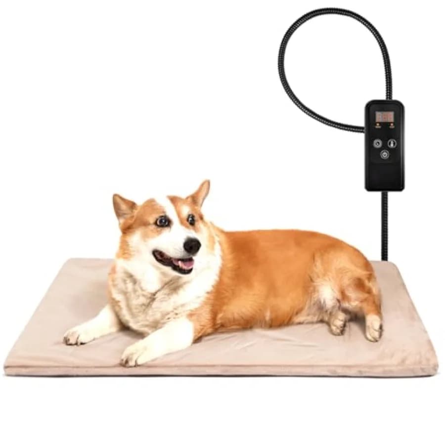 Tappetino Riscaldante per Cani e Gatti con Temperatura Regolabile e Impermeabile, Materassino Elettrico Riscaldato per Animali Domestici con Timer